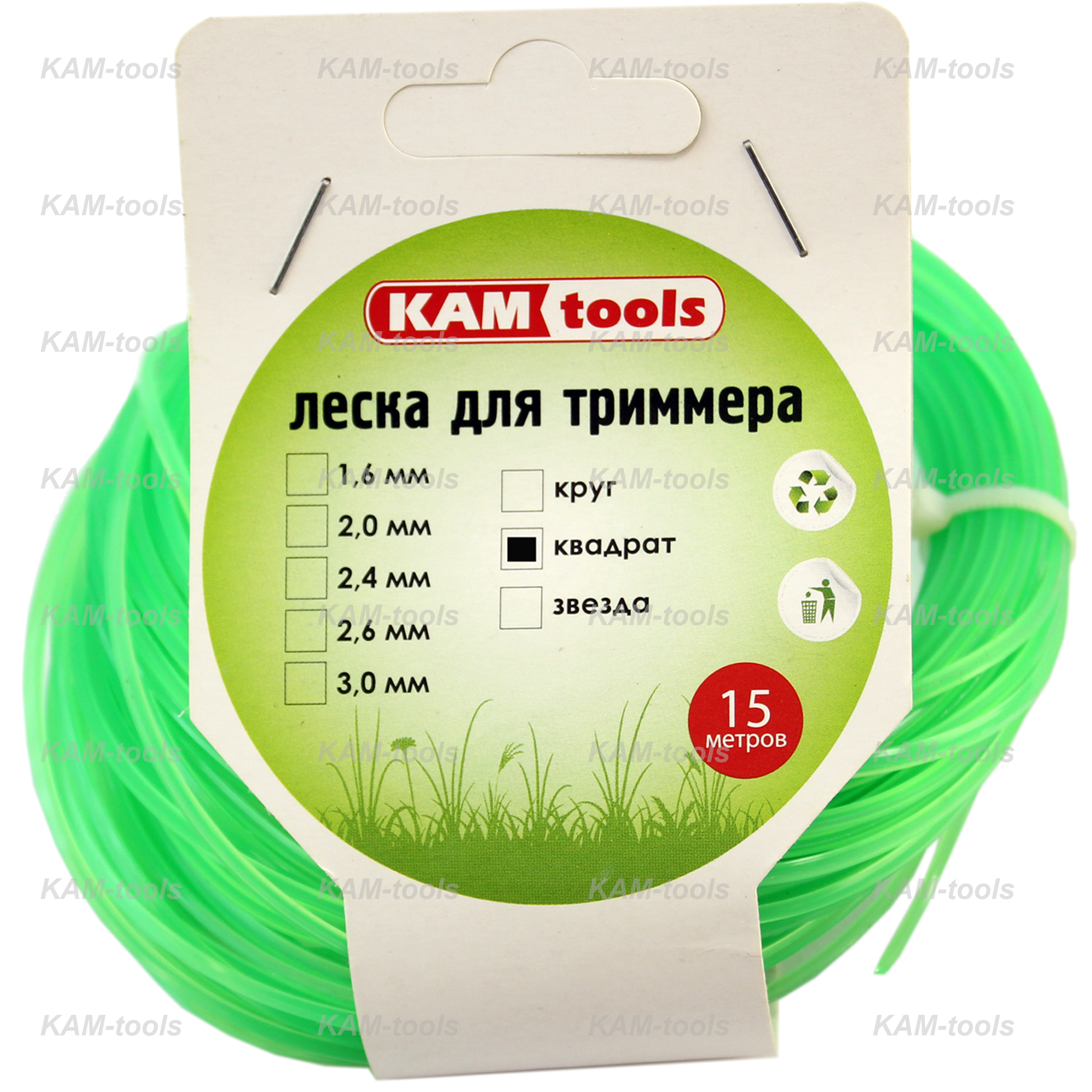 Леска д/триммера KAM-tools квадрат Леска д/триммера KAM-tools квадрат